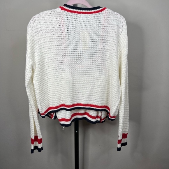 NWT Blue Rain Francesca's Jenn Striped Border Cardigan Knit Matching Set size M - Picture 9 of 9